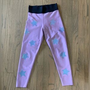 Ultracor Light Purple Leggings with Blue Metallic Stars